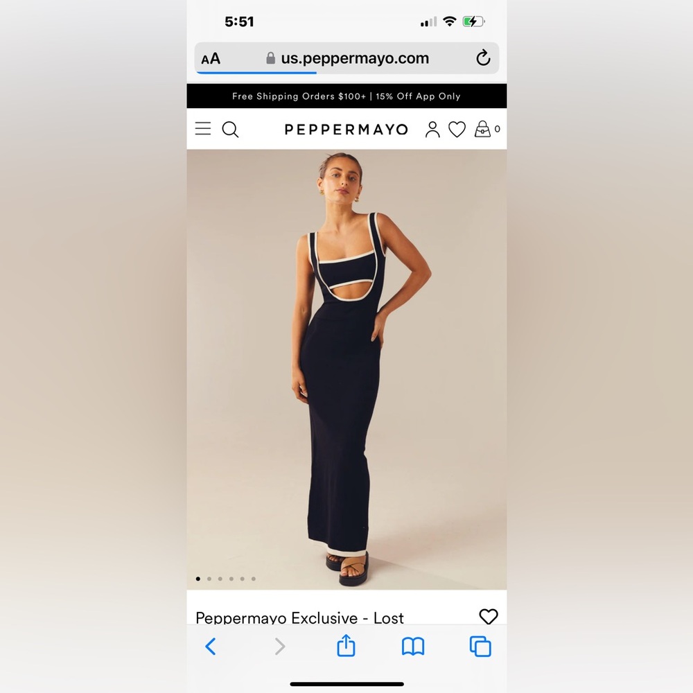 black and white maxi dress from Peppermayo